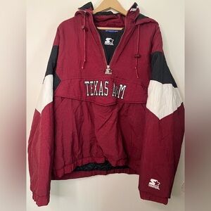 RARE Vintage 90s Starter Texas A&M Aggies Pullover Windbreaker Size L